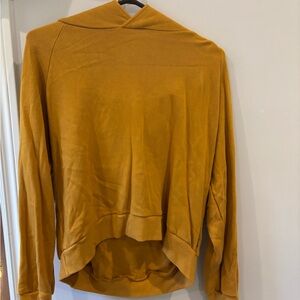 Women's Mustard Cowl-Neck Pullover Sweater